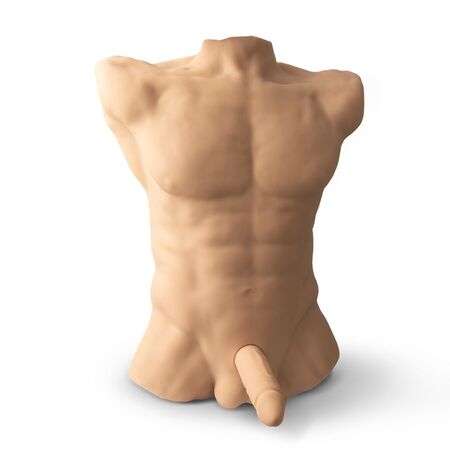 Телесный мужской торс с фаллоимитатором SILEXD Apollo L 7 